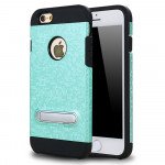Wholesale iPhone 7 Plus Pixel Armor Hybrid Kickstand Case (Green)